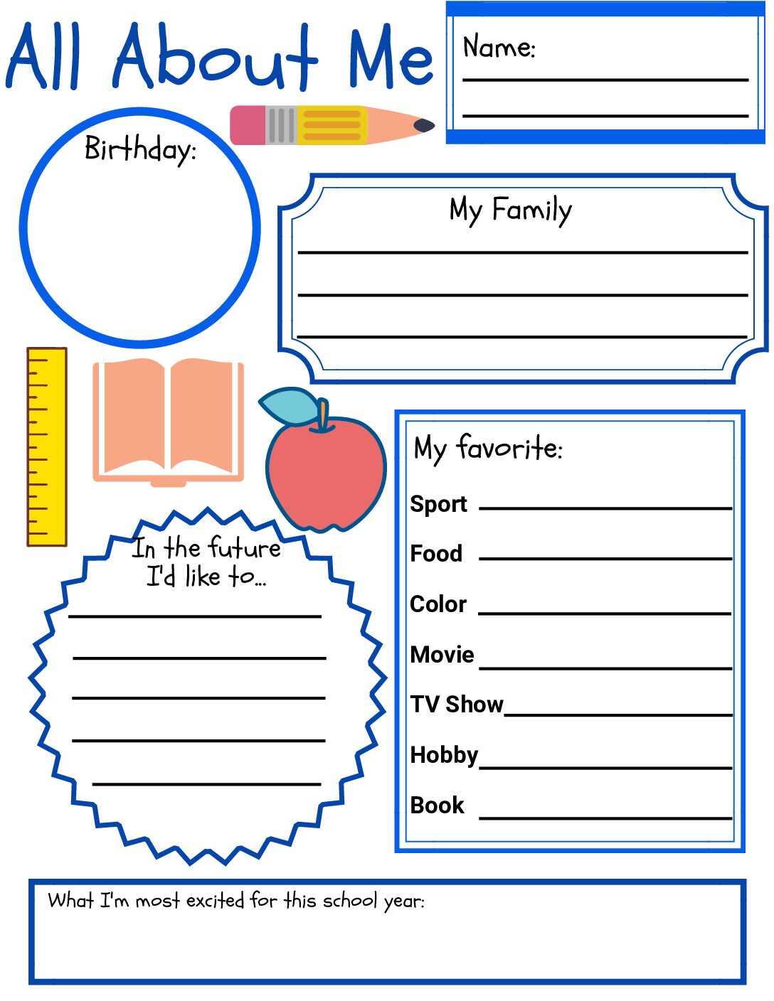 English EFL Worksheet - All About Me - Language Advisor Pertaining To All About Me Printable Worksheet