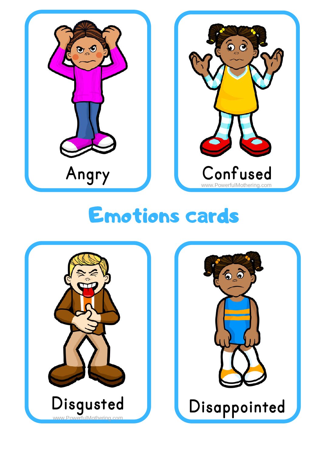 English Feelings & Emotions Cards for Children - Language Advisor