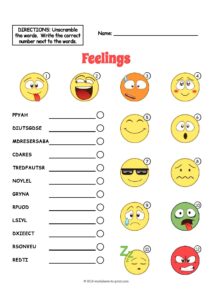 Feelings Vocabulary Worksheet