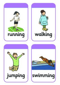 English ESL Flashcards – Simple Actions Cards