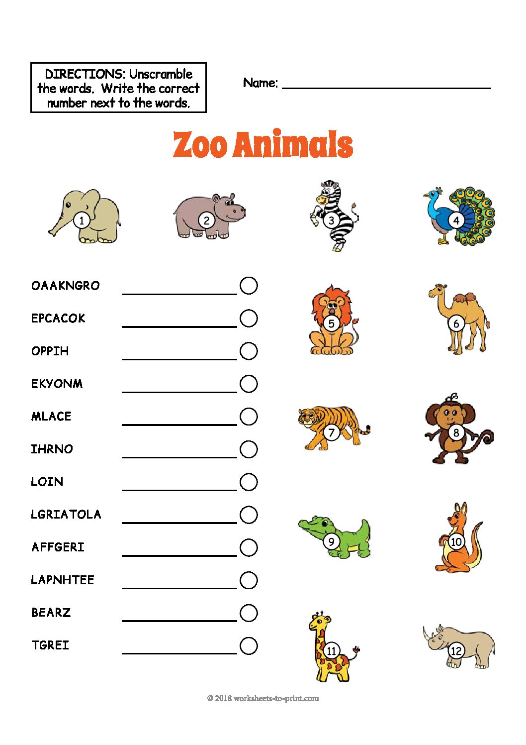 English ESL Worksheet - Zoo Animals - Language Advisor