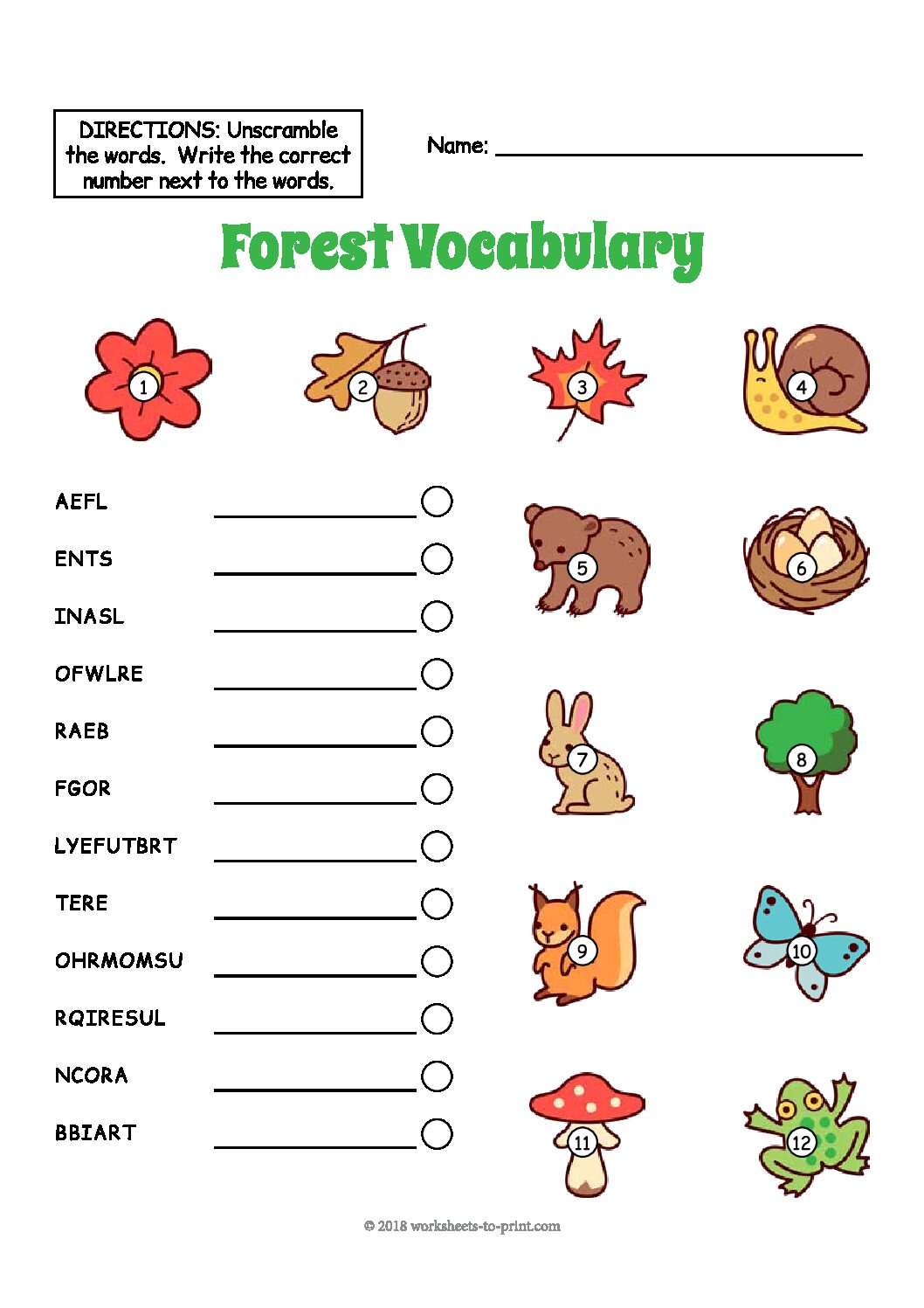 Forest Vocabulary Worksheet - Language Advisor