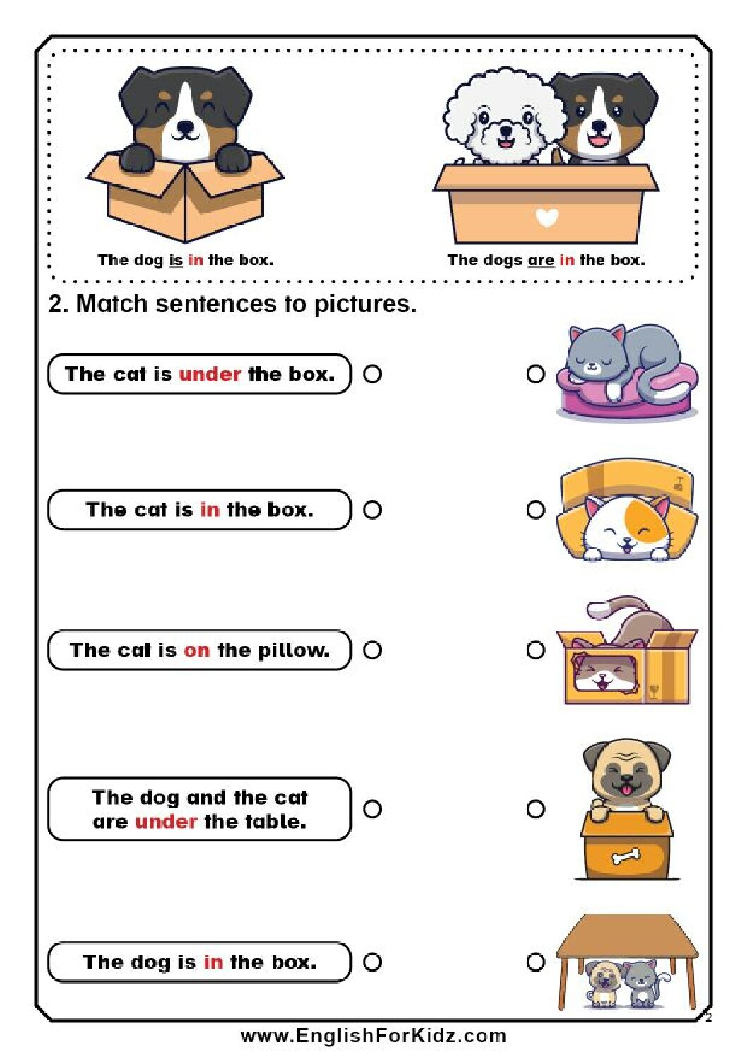 Prepositions, English worksheets for kids, English lessons for kids