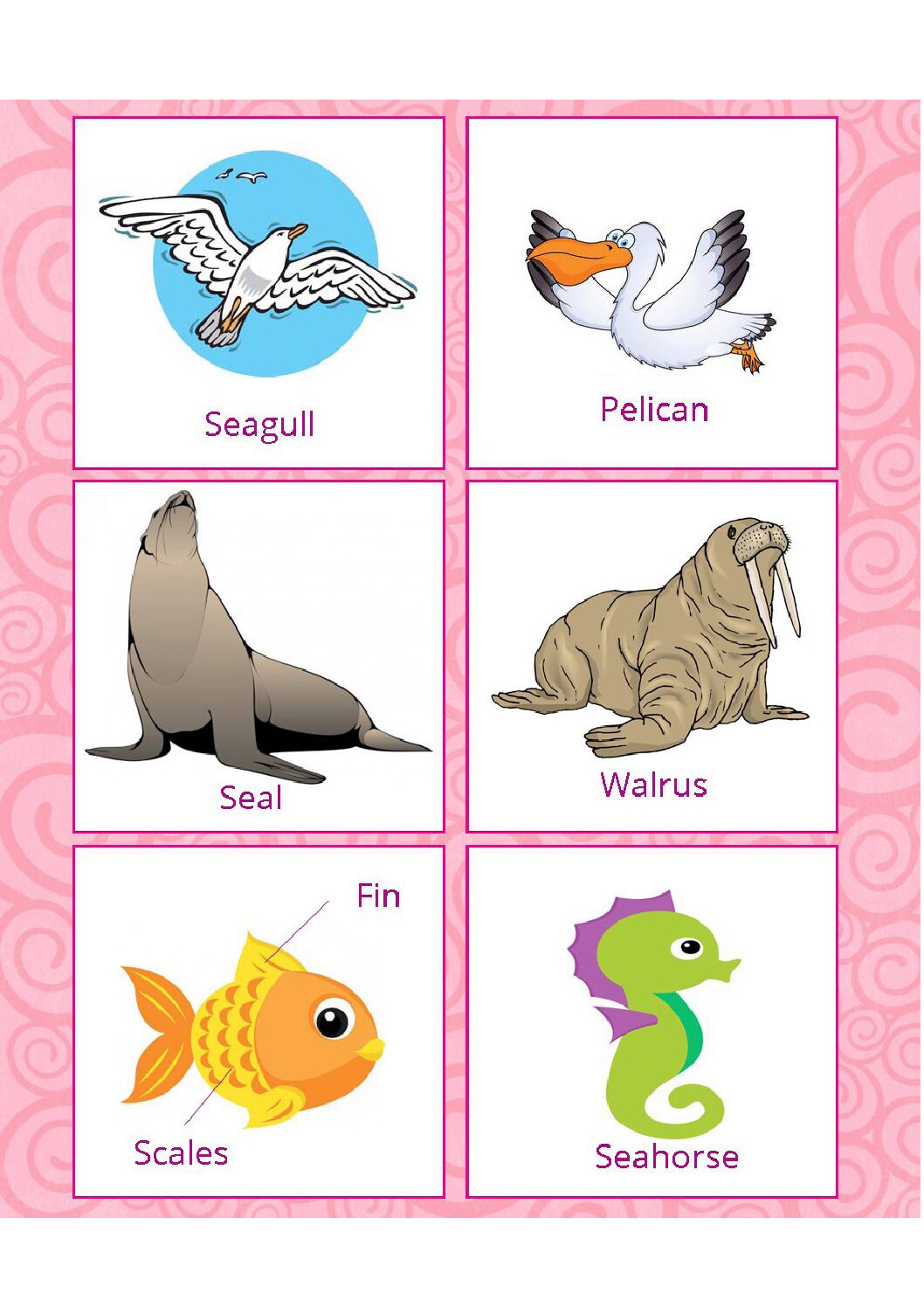English Esl Flashcards - Sea Animals - Language Advisor
