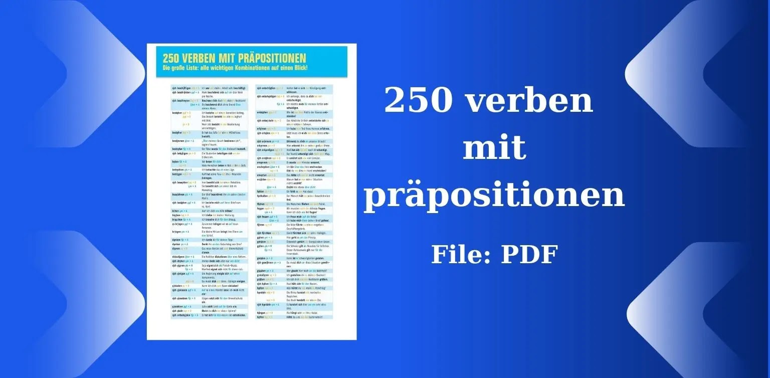 Tilstedeværelse undersøgelse På jorden 250 verben mit präpositionen - Language Advisor