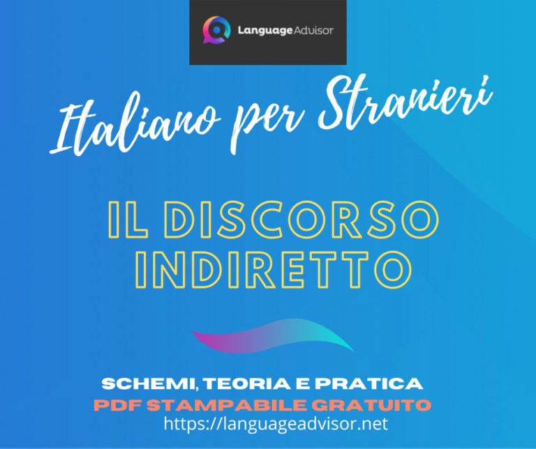 Italian as a second language: Discorso Indiretto – Teoria ed Esercizi con Soluzioni