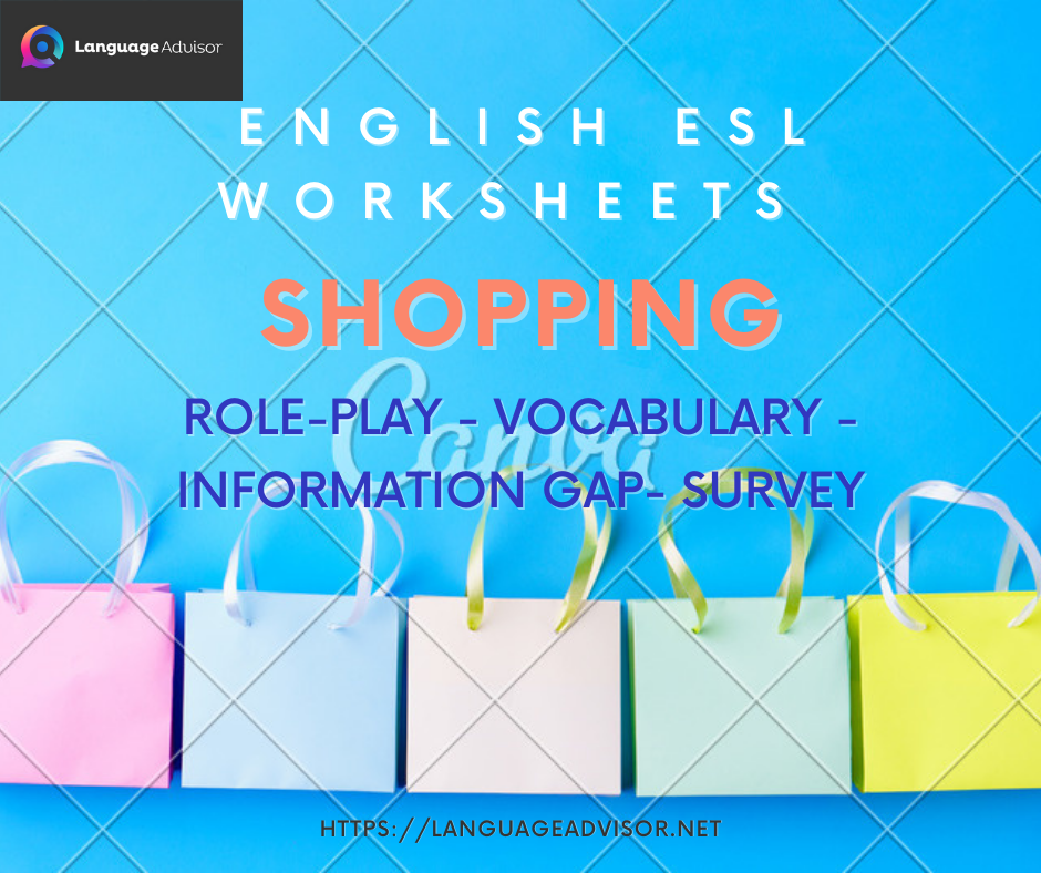 english esl worksheets shopping language advisor