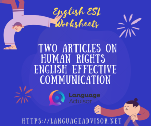 Two Articles on Human Rights – English Effective Communication