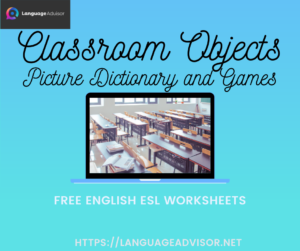 Classroom Objects – Worksheets on Vocabulary