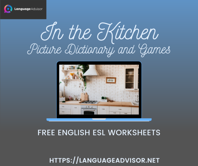 In The Kitchen Worksheets On Vocabulary   In The Kitchen 768x644 