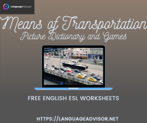 Means of Transportation – Worksheets on Vocabulary