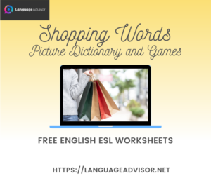 Shopping Words – Worksheets on Vocabulary