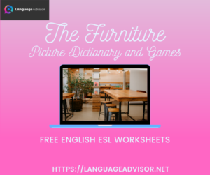 The Furniture – Worksheets on Vocabulary