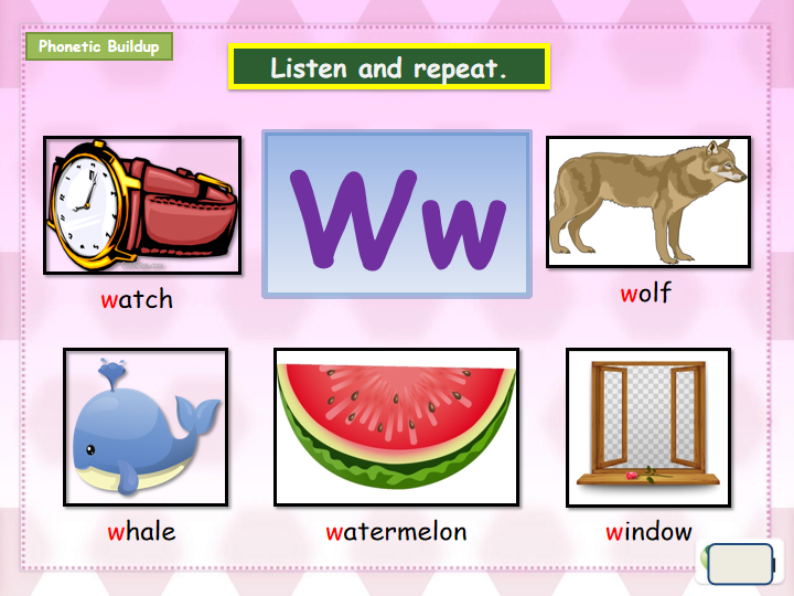 Basic Reading in English: Letter W