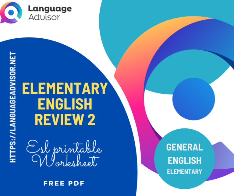 Elementary English Review 2 – General English Elementary