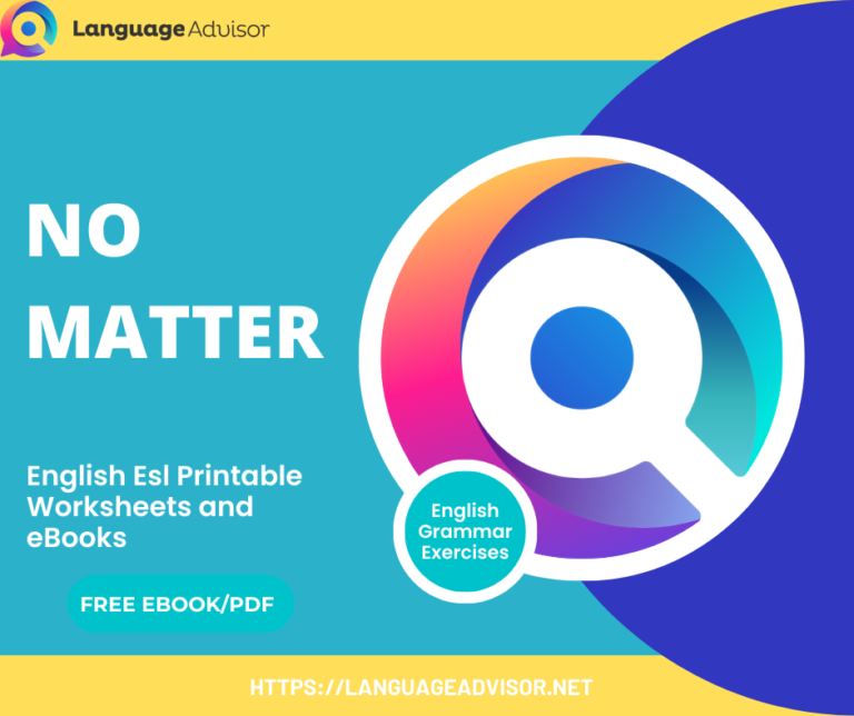 English ESL Worksheets – NO MATTER
