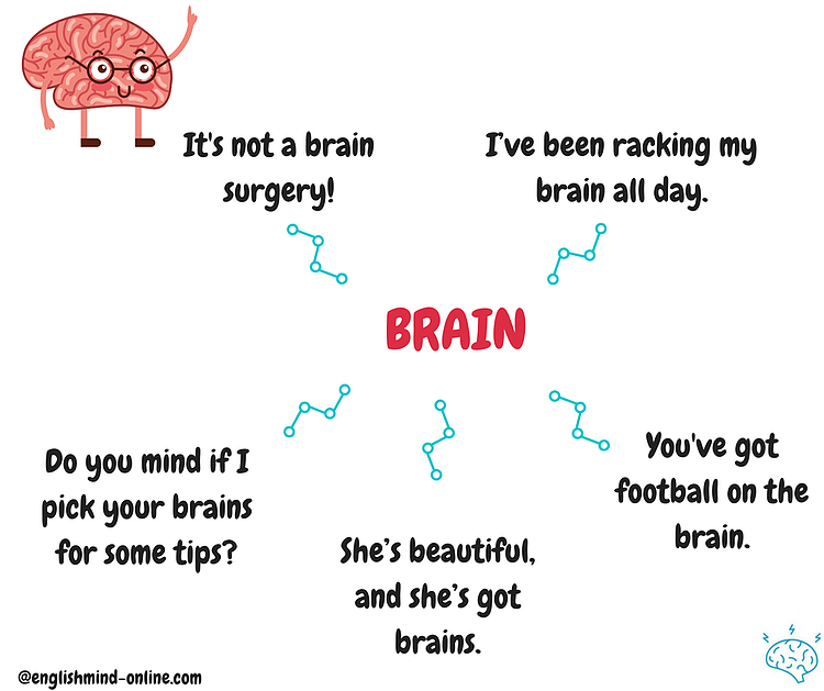 Слова со словом мозг. Мозг на английском. Rack your Brains. Выражения со словом Brain. Brain idioms.