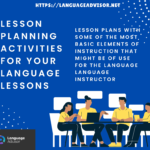lesson Planning Activities For Your Language Lessons