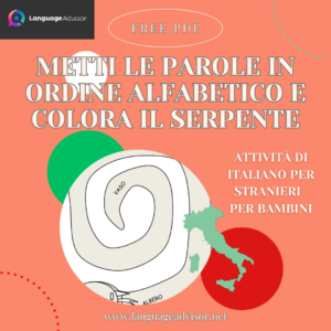 Italian as second language: Metti le parole in ordine alfabetico e colora il serpente