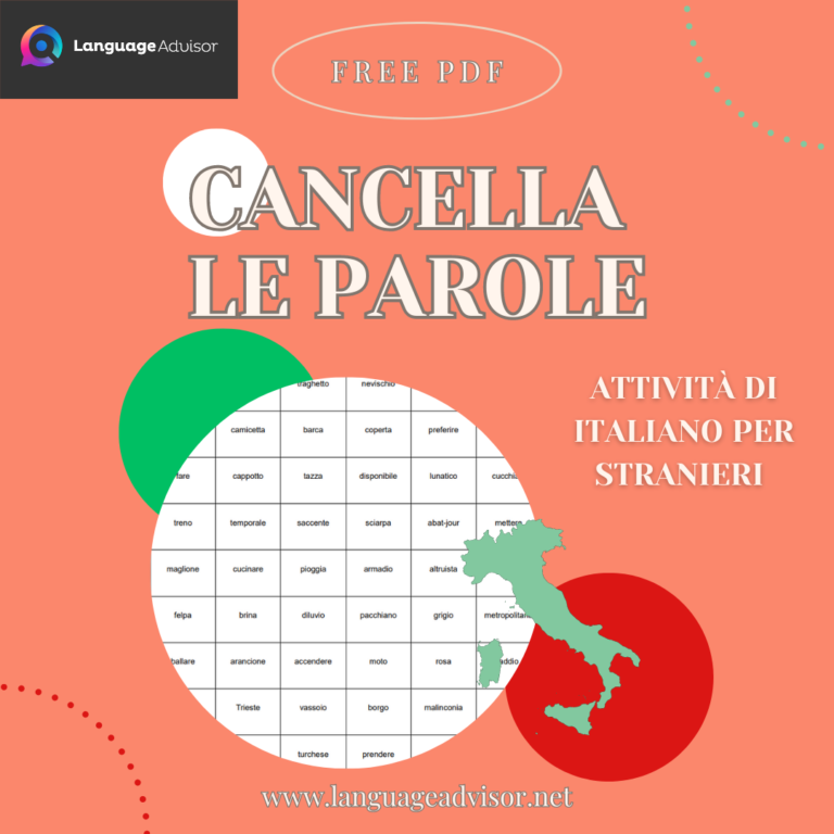 Italian as second language: Cancella le parole
