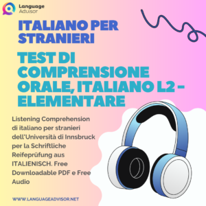 Test di Comprensione Orale, Italiano L2 – Elementare