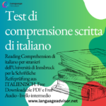 Test di comprensione scritta di italiano