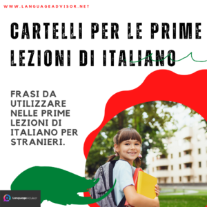 Cartelli per le prime lezioni di italiano
