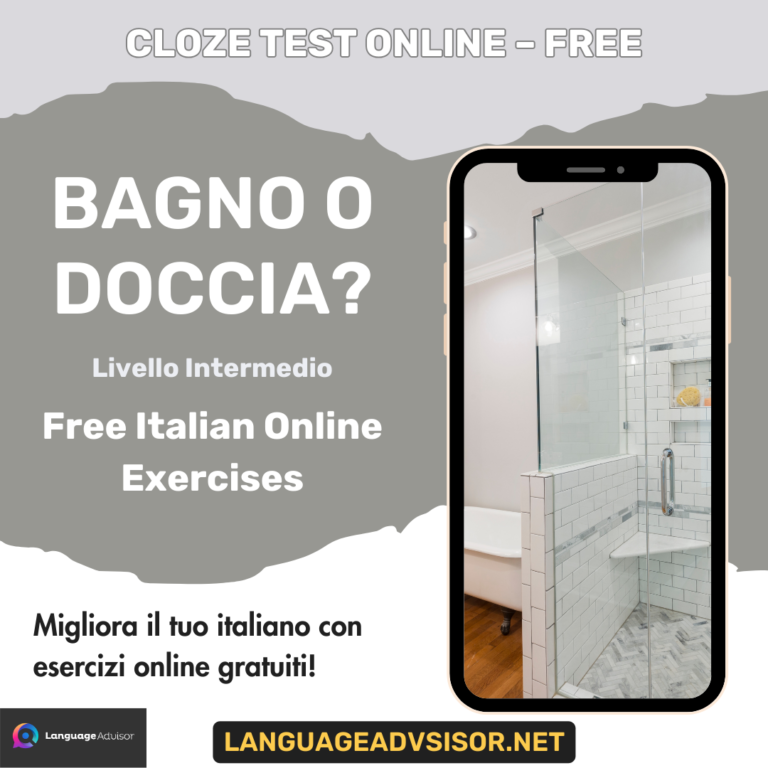 Bagno o doccia? – Free Italian Cloze