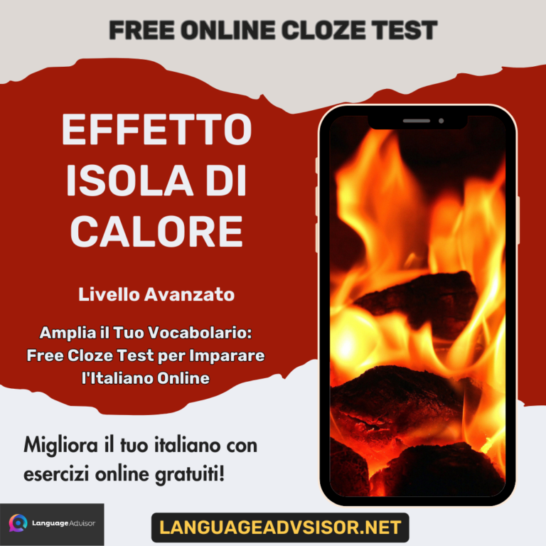 Effetto isola di calore – Free Cloze Test