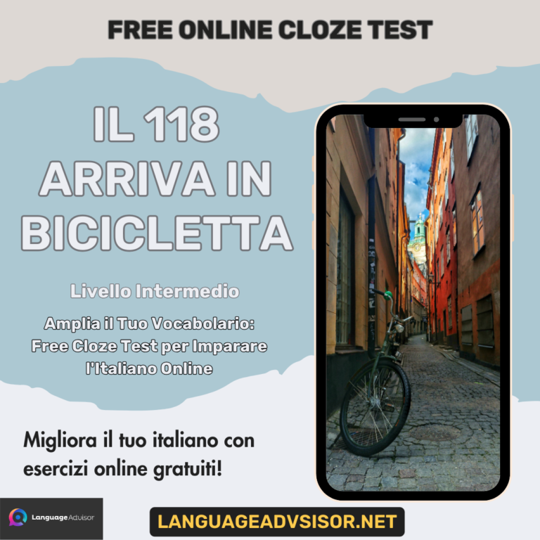 Il 118 arriva in bicicletta – Free Cloze Test