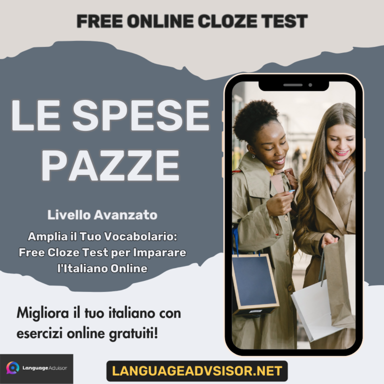 Le spese pazze – Free Cloze Test
