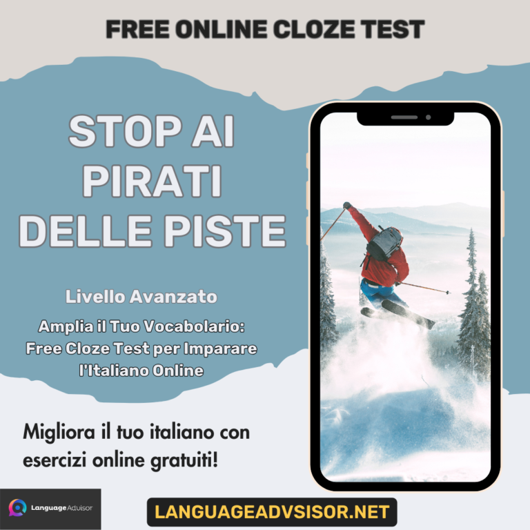 Stop ai pirati delle piste – Free Cloze Test