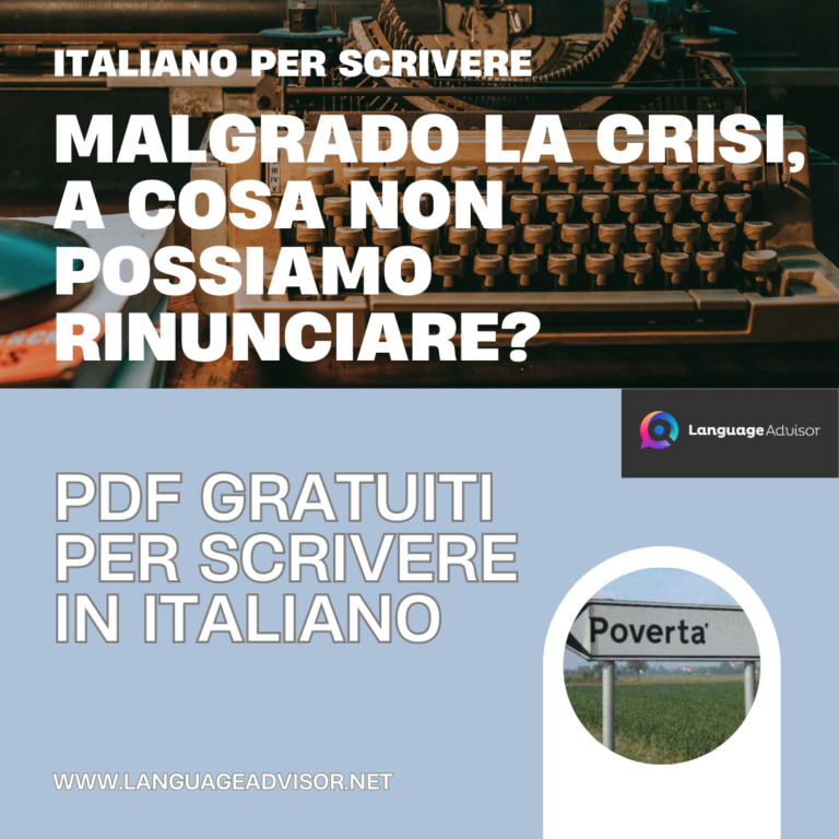 Malgrado la crisi, a cosa non possiamo rinunciare?