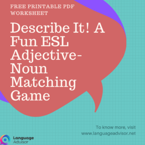 Free Printable PDF – Adjective and Noun Cards Make your ESL lesson planning easy! Download the free printable adjective and noun cards to start using this engaging activity in your classroom today.