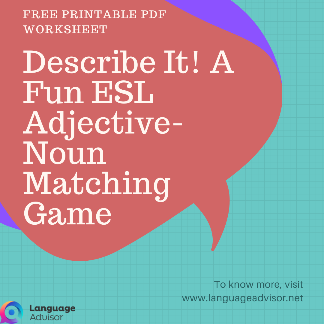 Free Printable PDF – Adjective and Noun Cards Make your ESL lesson planning easy! Download the free printable adjective and noun cards to start using this engaging activity in your classroom today.