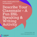 Describe Your Classmate – A Fun ESL Speaking & Writing Activity with free printable PDF worksheet