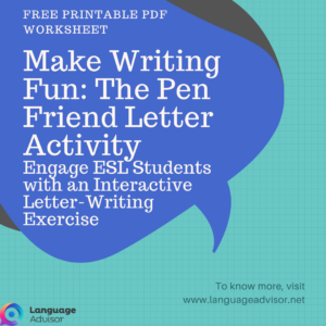 Encouraging students to practice writing in English can sometimes be challenging, but making it interactive and fun can boost their confidence and creativity. One exciting way to do this is through a pen friend letter activity, where students invent a fictional pen pal and write a letter to them. This activity not only enhances writing skills but also encourages students to use their imagination. How to Conduct the Pen Friend Letter Activity Step 1: Introduce the Concept of a Pen Friend Begin by discussing the idea of a pen friend (or pen pal) with the class. Ask students: What would you write if you were introducing yourself to a new pen friend? What kinds of questions would you ask them? What details would you include about yourself? Step 2: Set Up the Activity Divide the class into groups of eight and give each student a copy of the pen friend worksheet. Ask each student to invent a name and age for the person writing the letter. They should write this in the space provided on their worksheet. Step 3: Create the Letter – One Sentence at a Time After writing the name and age, students fold the paper so that their sentence is hidden, leaving only the next sentence visible (starting with “I’ve got…”). They pass their worksheet to the student on their left, who completes the next sentence. Students continue folding the paper and passing it along after each sentence, gradually building a full letter with contributions from different classmates. Step 4: Read the Completed Letters Once all the sentences are written, students open the completed letter they received. This is their new pen friend! If they find words or phrases they do not understand or that seem incorrect, they can ask the person who wrote them for clarification. Step 5: Write a Reply To extend the activity, students can use the same worksheet to write a response to their new pen friend. This helps reinforce grammar, sentence structure, and creativity in a meaningful way. Final Thoughts This pen friend letter activity makes writing fun and interactive while helping students practice self-expression, sentence structure, and vocabulary. It’s a great way to boost confidence in English writing and create a lively classroom experience!