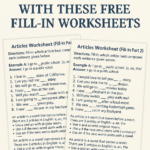 Free Worksheets for Practicing English Articles