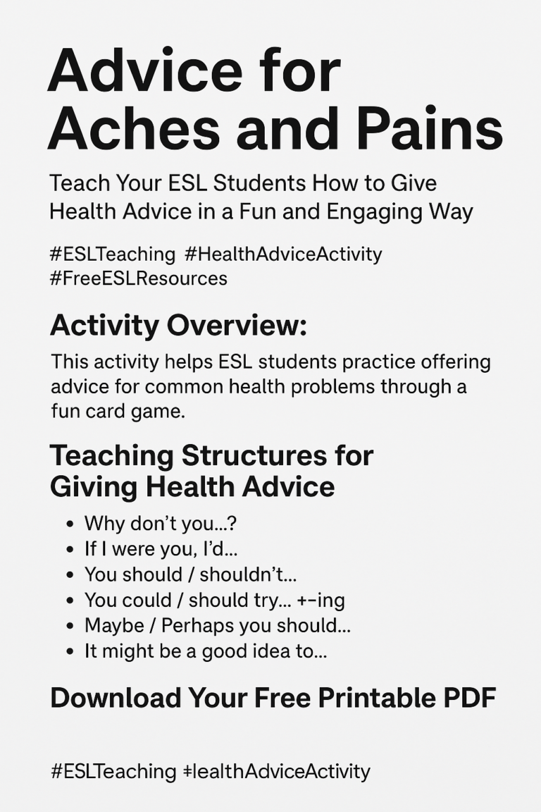 Giving Advice for Aches and Pains